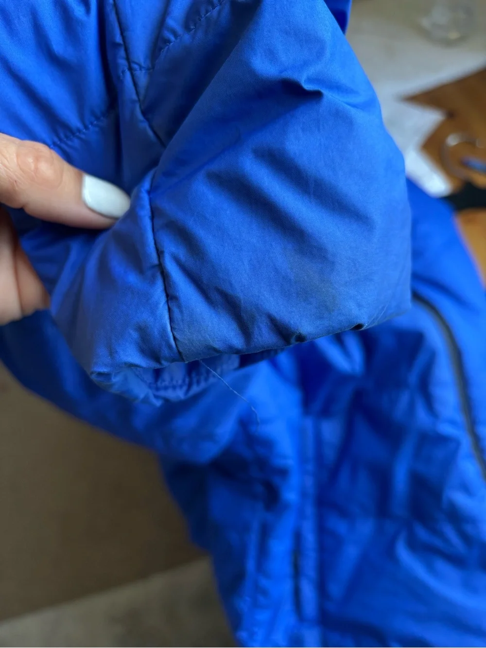 Men’s The North Face Royal Blue Puffer Jacket with Black Logo small